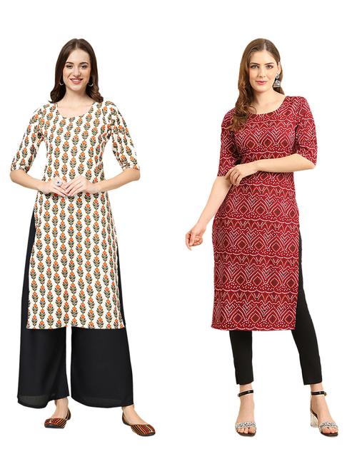 pack of 2 printed straight kurta - 19310770 - Very Small Image - 1