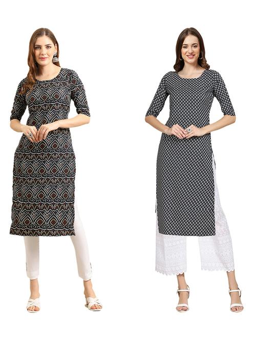 pack of 2 printed straight kurta - 19310798 - Very Small Image - 1