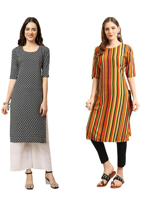 pack of 2 printed straight kurta - 19310827 - Very Small Image - 1
