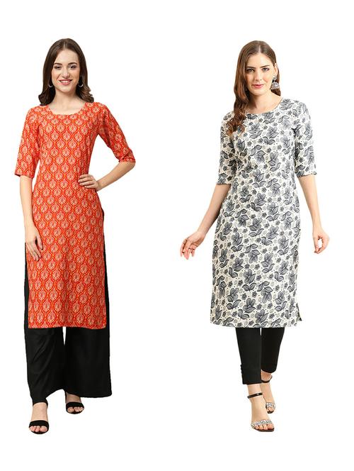 pack of 2 printed straight kurta - 19310843 - Very Small Image - 1