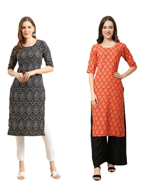 pack of 2 printed straight kurta - 19310862 - Very Small Image - 1
