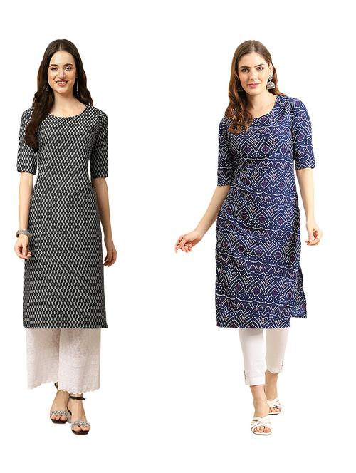 pack of 2 printed straight kurta - 19310886 - Very Small Image - 1