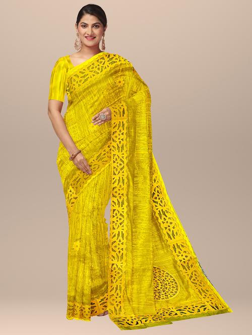 contrast bordered woven saree - 19313366 - Very Small Image - 1