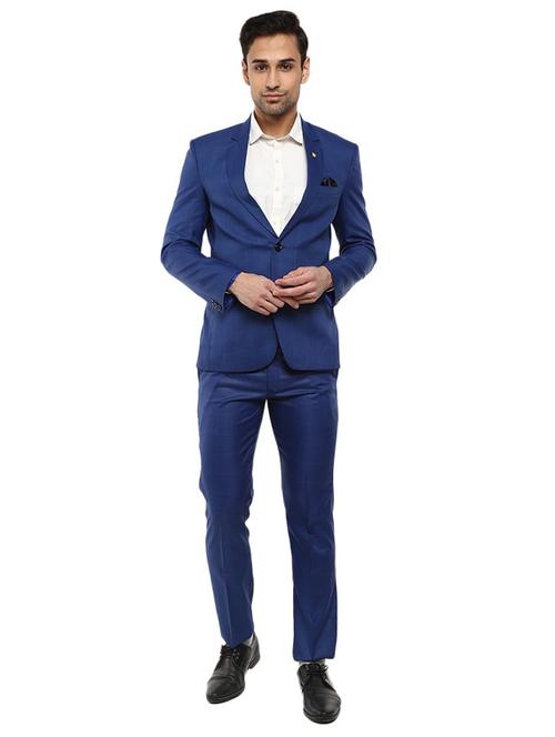 navy blue polyester single breasted suit - 19313425 - Very Small Image - 1
