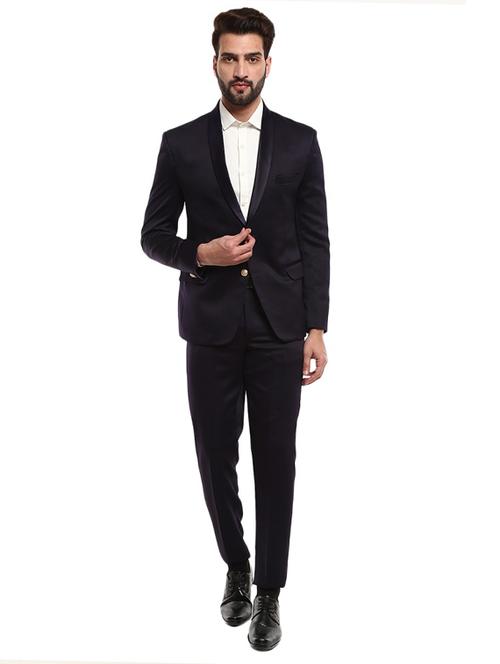 solids polyester single breasted suits - 19313453 - Very Small Image - 1