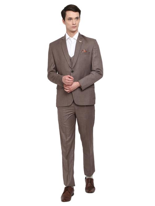 solids polyester single breasted suits - 19313460 - Very Small Image - 1