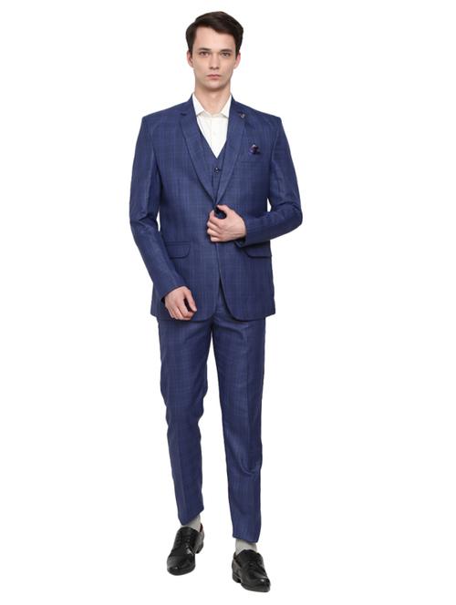 checks polyester single breasted suit - 19313462 - Very Small Image - 1