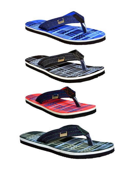 mens pack of 4 printed flip flop - 19313515 - Very Small Image - 1