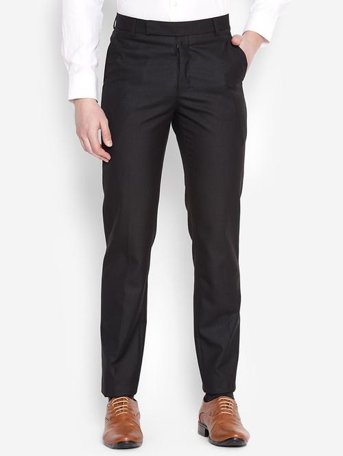 black polyester chinos casual trousers - 19313545 - Very Small Image - 1