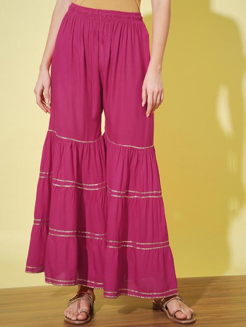pink solid palazzo - 19313555 - Very Small Image - 1