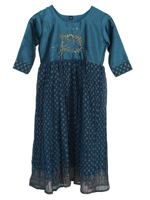 girls round neck short sleeves frock - 19313811 - Very Small Image - 1