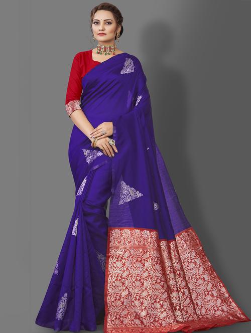 self design banarasi saree with blouse - 19314381 - Very Small Image - 1