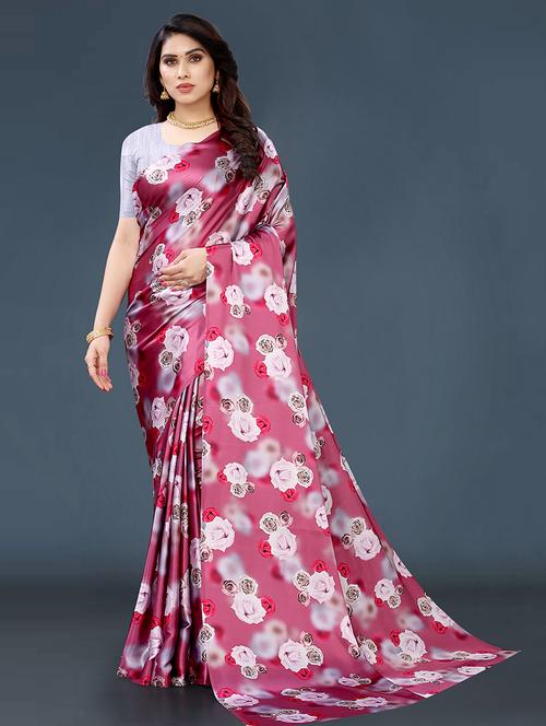 pink printed bollywood saree with blouse - 19314513 - Very Small Image - 1
