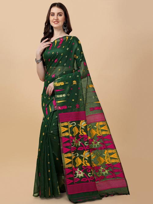 green self design saree with blouse - 19314620 - Very Small Image - 1