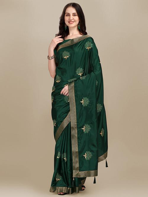green self design bollywood saree with blouse - 19314646 - Very Small Image - 1