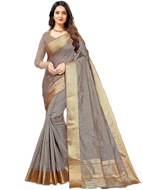 solid bordered saree - 19314886 - Very Small Image - 1