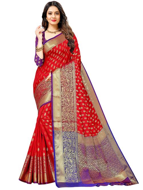 self design kanjivaram saree with blouse - 19314954 - Very Small Image - 1