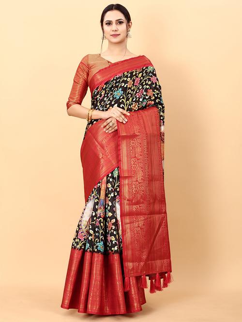 self design kanjivaram saree with blouse - 19314965 - Very Small Image - 1