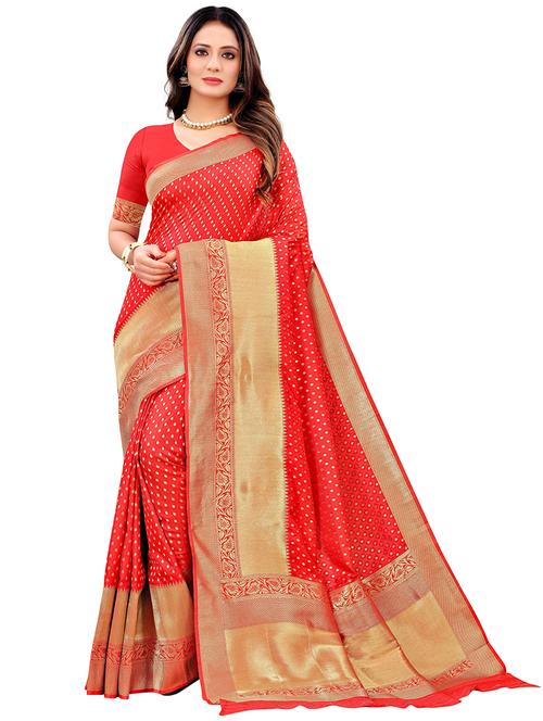 self design kanjivaram saree with blouse - 19315042 - Very Small Image - 1