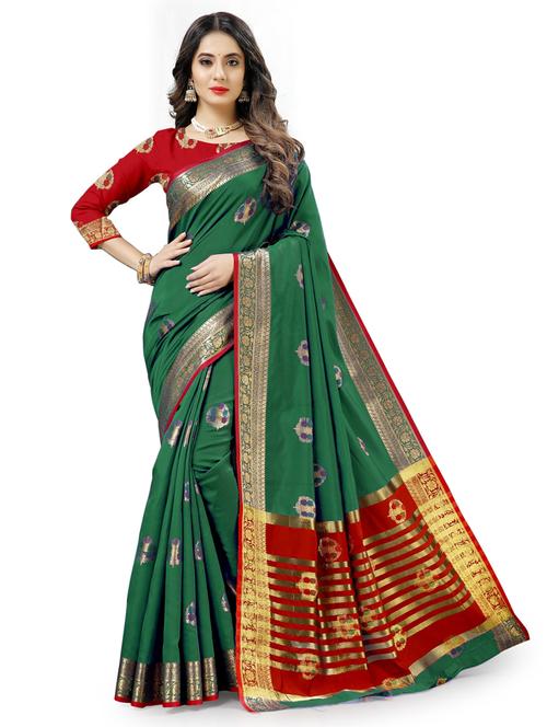 self design kanjivaram saree with blouse - 19315117 - Very Small Image - 1