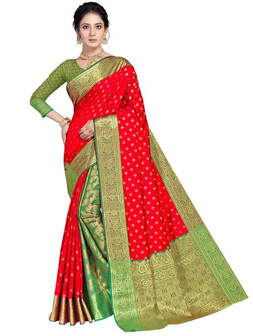 self design kanjivaram saree with blouse - 19315123 - Very Small Image - 1