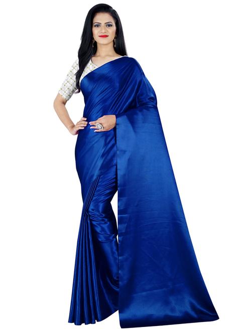 blue solid bollywood saree with blouse - 19315308 - Very Small Image - 1