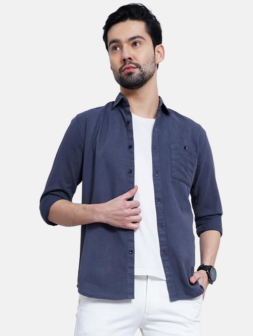 mens solid casual shirt - 19322991 - Very Small Image - 1