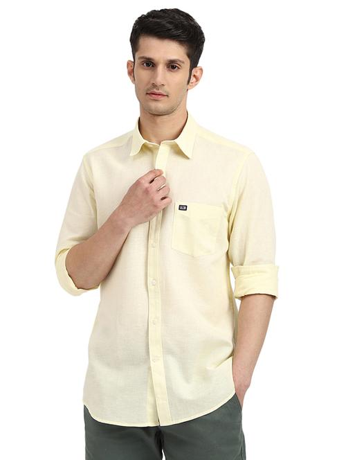 yellow cotton casual shirt - 19323239 - Very Small Image - 1
