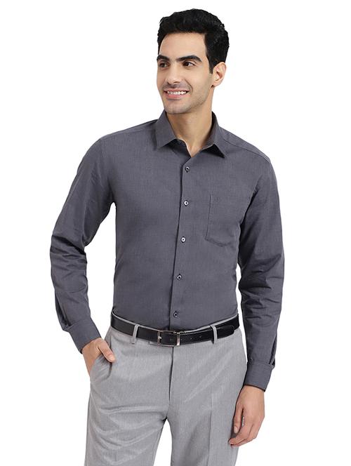 mens solids formal shirt - 19323300 - Very Small Image - 1