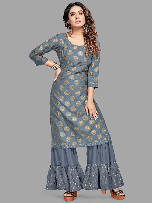printed kurta sharara set - 19323334 - Very Small Image - 1
