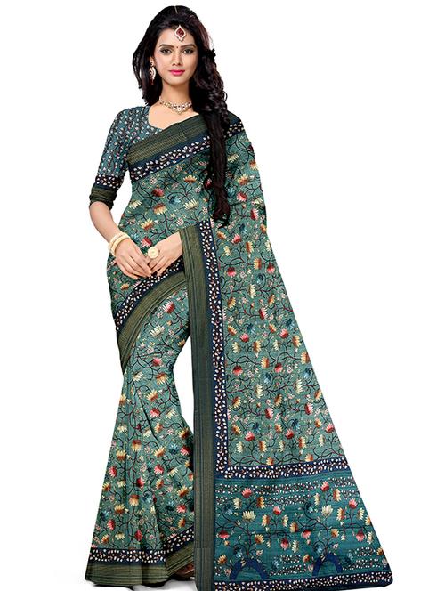 printed mysore silk saree with blouse - 19323560 - Very Small Image - 1