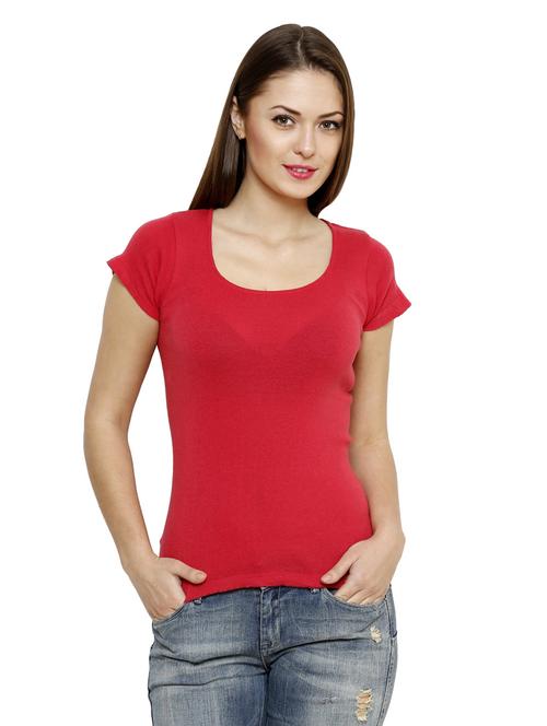 women's straight round neck top - 19326369 - Very Small Image - 1