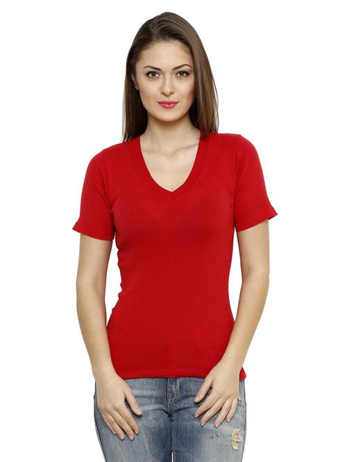 v-neck solid regular top - 19326539 - Very Small Image - 1