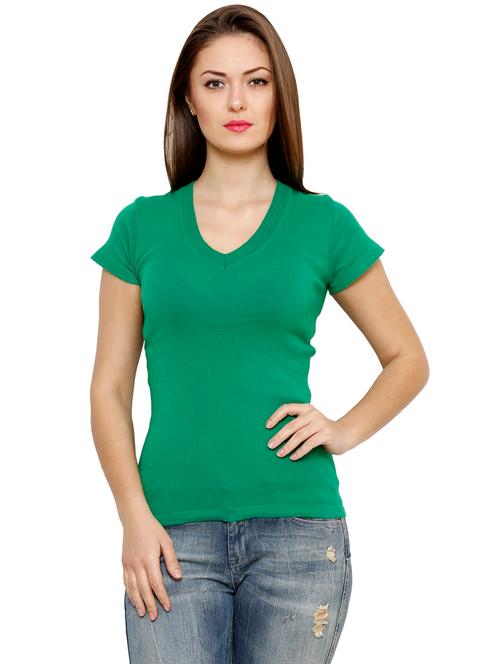v-neck solid regular top - 19326596 - Very Small Image - 1