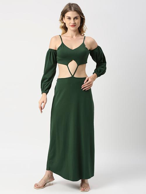 green solid straight dress - 19326741 - Very Small Image - 1