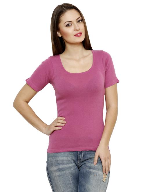 round neck solid regular top - 19326789 - Very Small Image - 1