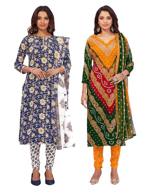 pack of 2 printed unstitched suit set - 19327394 - Very Small Image - 1