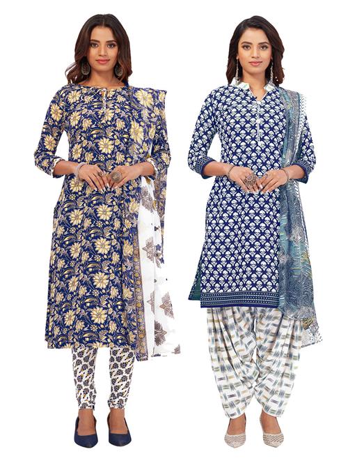 pack of 2 printed unstitched suit set - 19327405 - Very Small Image - 1