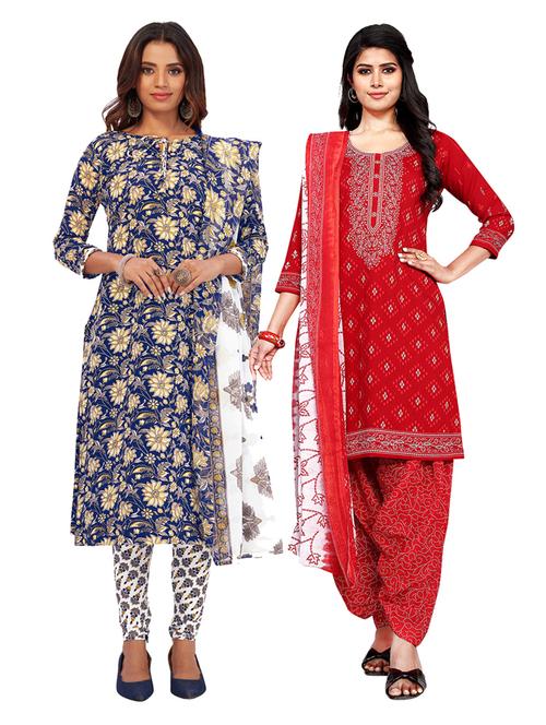 pack of 2 printed unstitched suit set - 19327421 - Very Small Image - 1