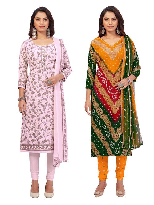 pack of 2 printed unstitched suit set - 19327427 - Very Small Image - 1