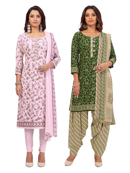 pack of 2 printed unstitched suit set - 19327451 - Very Small Image - 1
