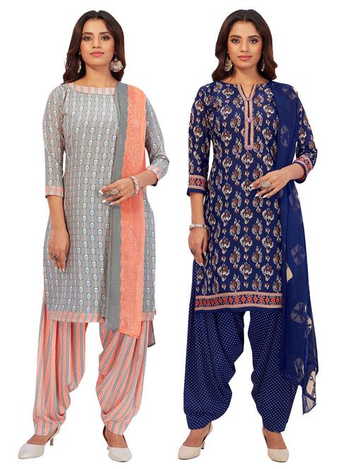 pack of 2 printed unstitched suit sets - 19327870 - Very Small Image - 1