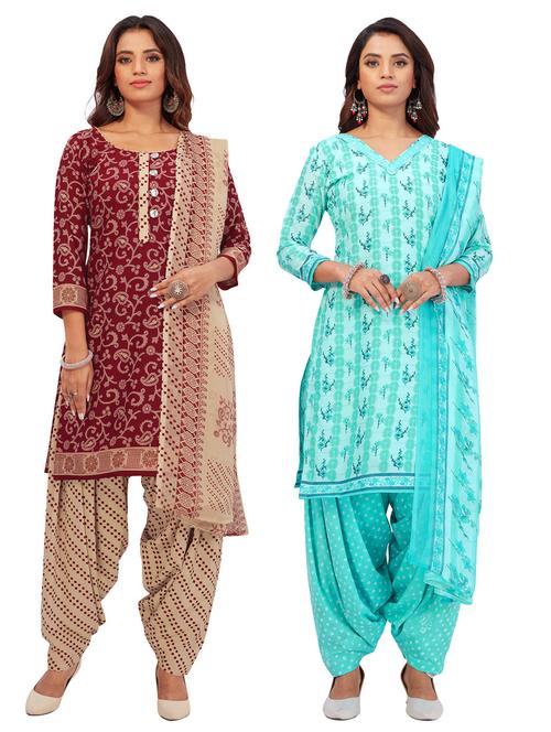 pack of 2 printed unstitched suit sets - 19327895 - Very Small Image - 1