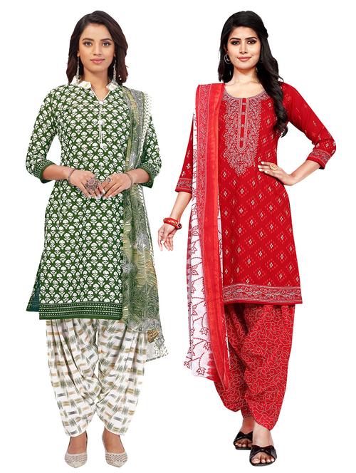 pack of 2 printed unstitched suit sets - 19327927 - Very Small Image - 1