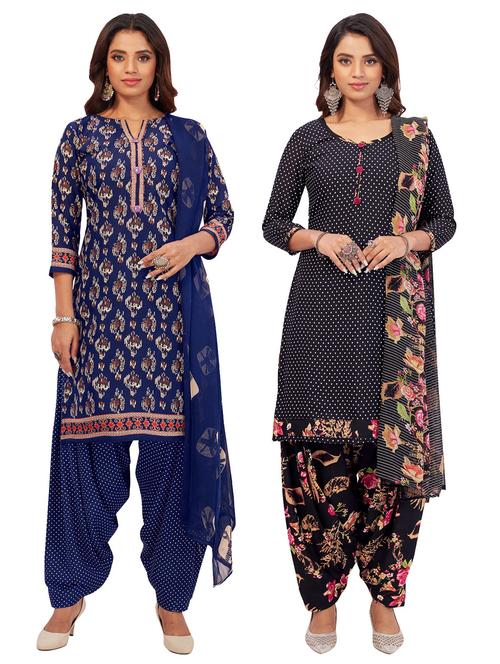 pack of 2 printed unstitched suit sets - 19327932 - Very Small Image - 1