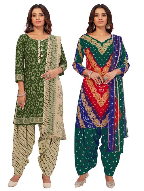 pack of 2 printed unstitched suit sets - 19327965 - Very Small Image - 1