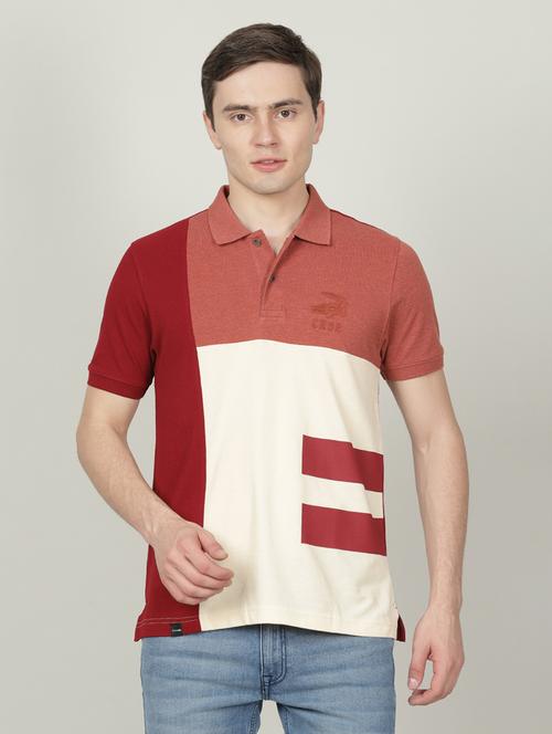 color block cotton polo t-shirt - 19328739 - Very Small Image - 1