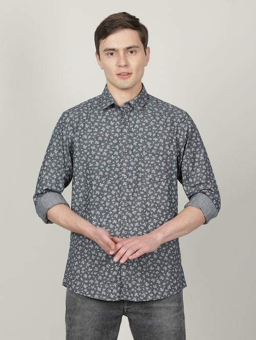 grey cotton casual shirt - 19328782 - Very Small Image - 1