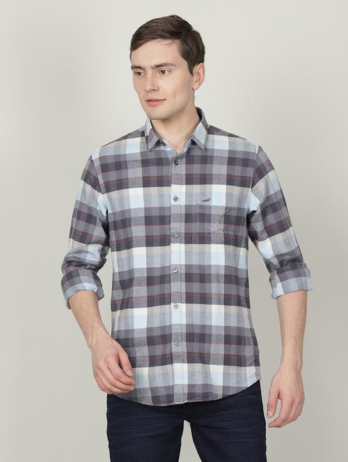 blue cotton casual shirt - 19328788 - Very Small Image - 1