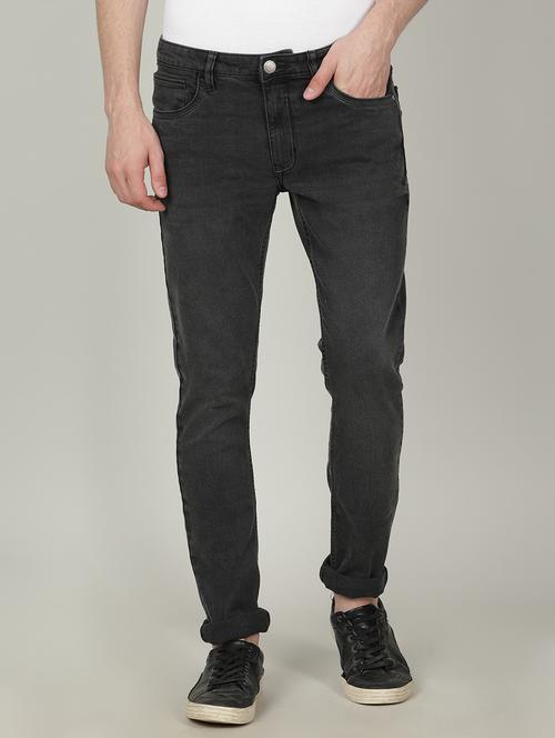 grey mid rise washed denim jeans - 19328821 - Very Small Image - 1